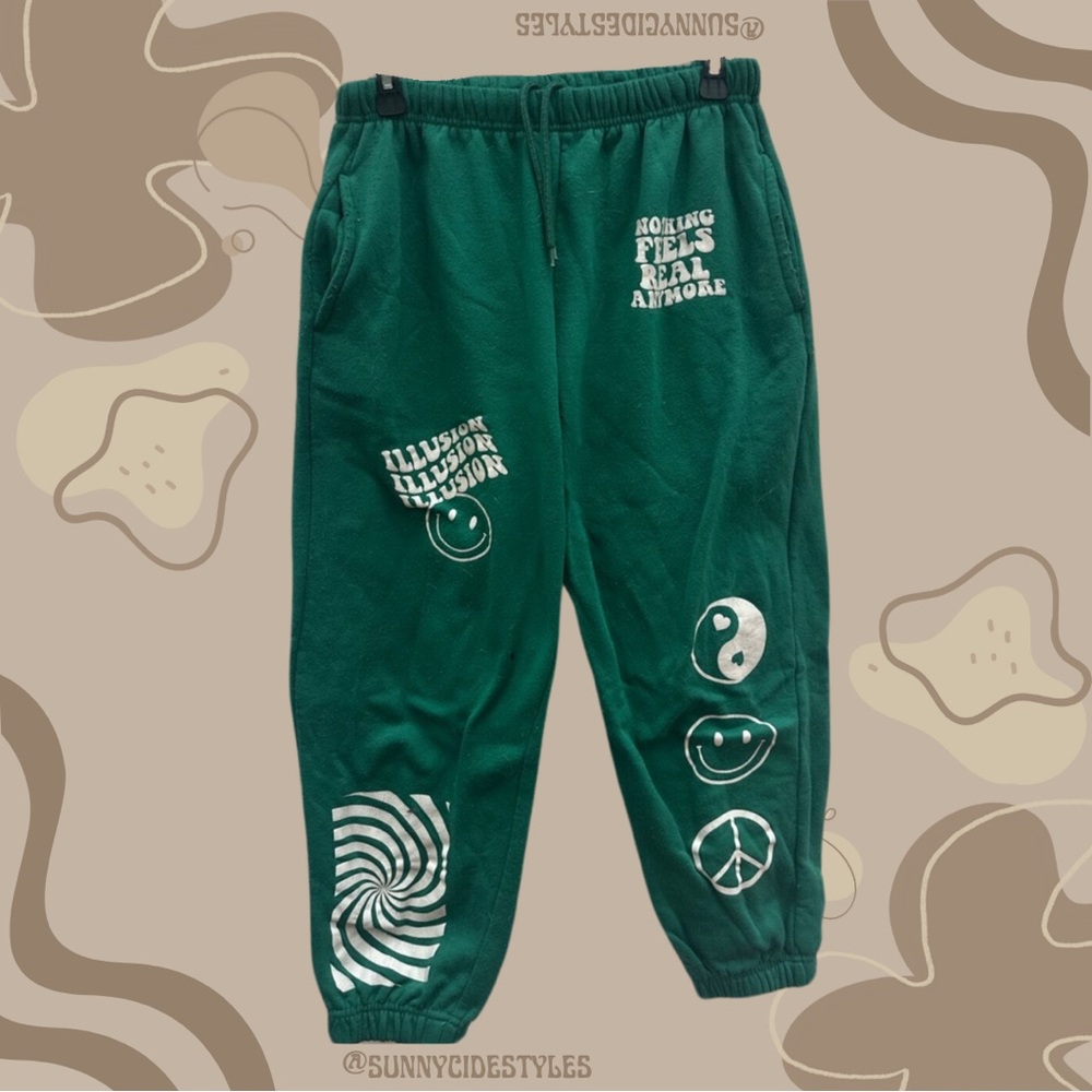 Green Screen Printed Sweat Pants